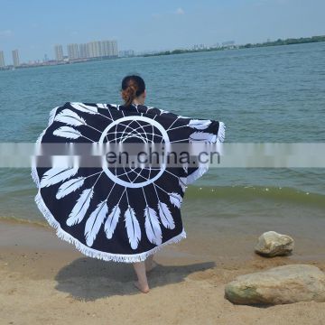 Large round european style women cover sunproof funky microfiber round beach towel