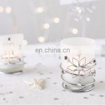 Jeweled Snowflake Votive Holders Glass Tealight Candle Holder Wedding Favors Chiristmas Decoration