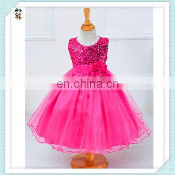 Girls Princess Party Fancy Puffy Hot Pink Sequin Dresses HPC-3112