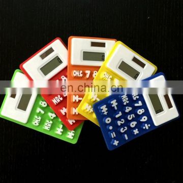 Solar power Flexible Silicone 8 Digits Calculator with magnet sticker for School and Office Stationery