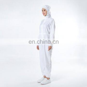 White 100%Polyester Elastic Cuff Food Factory Worker Uniform