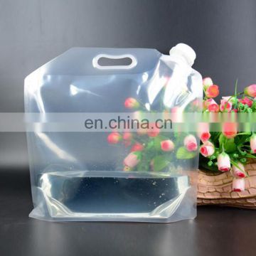 Factory price outdoor custom shape transparent liquid stand up spout pouches with Nozzle