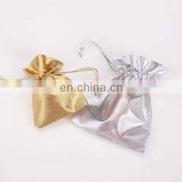 2015 Best Quality Woven Bag Small Silver And Gold Fabric Organza Gift Bag