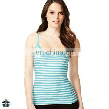 T-WV502 Summer Ladies Spaghetti Strap Tank Top Striped Singlet