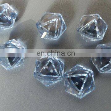 Flower shaped Sexangle Clear Glass Beads for wedding dress