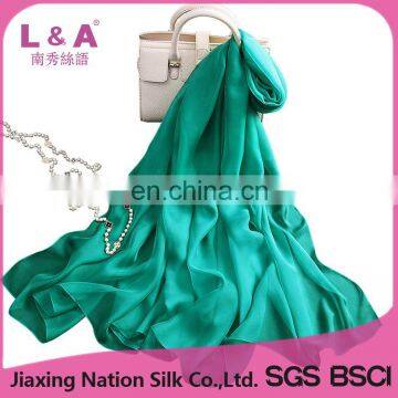 Promotional products pure silk scarf women long scarf shawl green