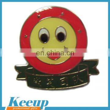 Promotional custom smiley Metal pin badges With Butterfly Clutch