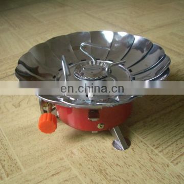 Mini Outdoor Foldable Hiking Gas Burner Round Plate Camping Stove