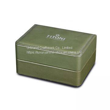 Best Selling Green PU Leather Watch Box Custom Logo Leatherette Watch Box With Factory Factory Price photo-2