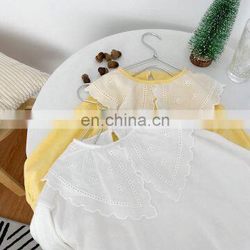 C1081Boutique Kids Clothing Spring Girl Fashion Lace Casual White Shirt photo-6