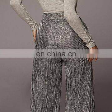 LAITE TR2016 Women Fashion Small Square Sequins Pants Ladies High Waist Bright Broad Foot Sexy Trousers Women Trousers photo-6