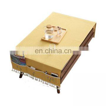 New design stripes flower embroidery trimming tea table towel and cloth cover for laptop