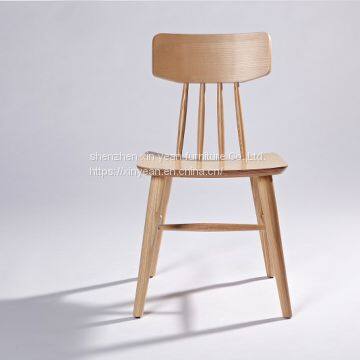 Simple Style Walnut Veneer Solid Wood Dining Chair