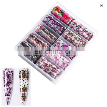 2020 Designer Flower Laser Sticker brand LOGO Transfer Paper Roll Set Nail Art Foil