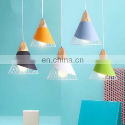 Simple and fashionable macaron iron art pendant light for decorate