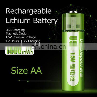 Custom USB Charging 1.5V 1800mWh Lithium Ion li Ion Continuance Rechargeable Usb aa Batteries photo-5