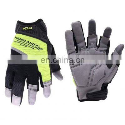 HANDLANDY 3 Fingers uv protection Vibration-Resistant screen touch forklift Assembly fingerless fishing mechanic Gloves