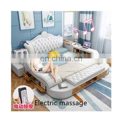 Electric massage leather sofa wood beds room furniture