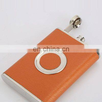 8oz Alcohol Wine Engraved Liquor Whiskey Metal Printed Leather Stainless Steel Hip Flasks photo-4
