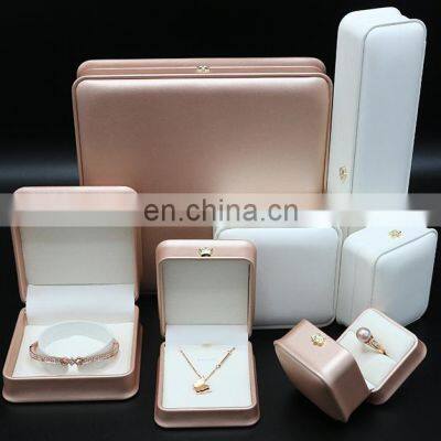 Custom logo printed luxury leather jewelry box big necklace box