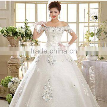 C50008A 2016 New Style Korean Off- Shoulder Floor-Length Wedding Dress