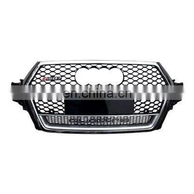 Car accessories for Audi Q7 front grill change to RSQ7 frame quattro style facelift mesh honeycomb grille 2016-2019