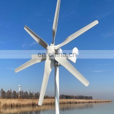 1KW 12V 24V 48V Horizontal Wind Turbine 6 Blades For Marine 5 Years Warranty