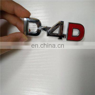Customized Chrome Red Plastic ABS Logo 3D Car Emblem Badge Sticker