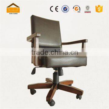 New Design Wood Black Leather Office Chair Quality Choice