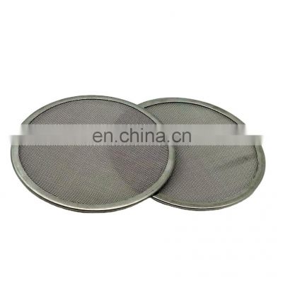 Framed Round Screen Pack Stainless Steel Woven Wire Mesh Filter Disc