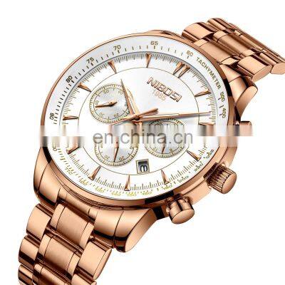 NIBOSI Gold Watch Mens Watches Sport Quartz Clock Waterproof Military Wrist Watch 2351 Relogio Masculino Saat Top Brand Luxury