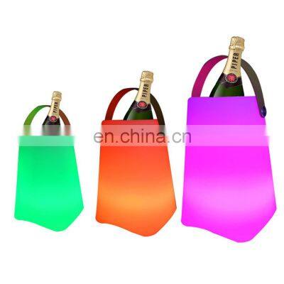 LED Light Up Beer Cooler Ice Bucket with speaker Rechargeable Portable plastic lantern cube music speaker with led lighting