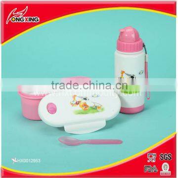 Kids tin lunch box set and water bottle PP bento lunchbox set