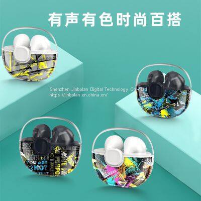 Private mould camouflage TWSTWS bluetooth headset  graffiti design half in-ear headphones campaign