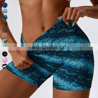 Running Sportswear Yoga Shorts Wholesale Quick Dry Yoga Shorts Womens New Printing High Waist Seamless Fitness Gym Yoga Shorts photo-4
