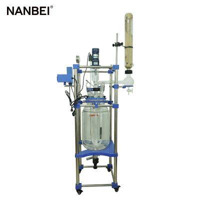 Laboratory Double Layer Jacketed Glass Chemical Reactor 30L photo-3