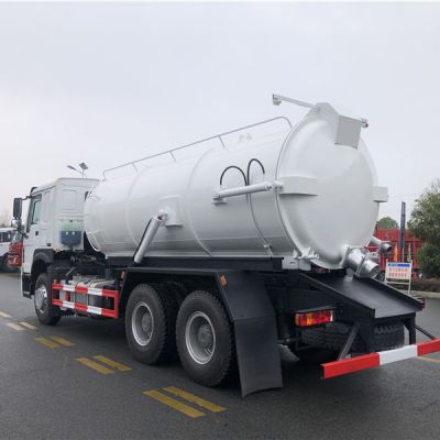 HOWO Sinotruk 4X2 18cbm 10cbm with Lifting Boom High-Pressure Cleaning Vehicle Sewage Suction Truck Fecal Suction Truck