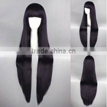 High Quality 100cm Long Straight Boku Secret Service-Shirakiin Ririchiyo Purple Synthetic Anime Wig Cosplay Hair Wig Party Wig photo-2