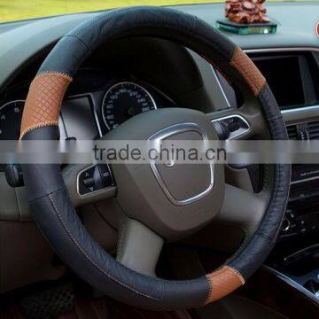 Leather stitching car steering wheel cover