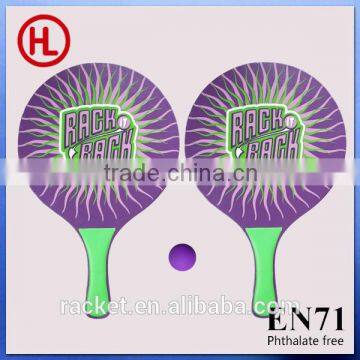 Hot Sale Customized High Quality Poplar Wooden Beach Tennis Racket/beach Bat /beach Paddle With Pvc Ball Wholesale photo-2