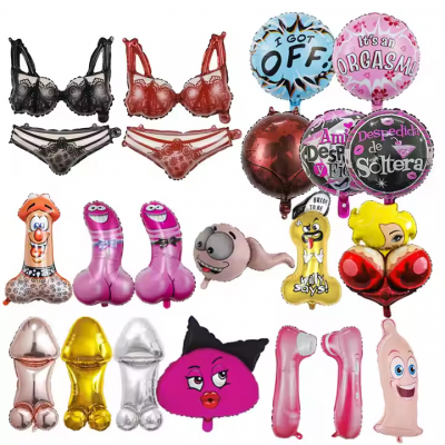 Globos De Despedida De Soltera Decoration for Bachelor Penis Balloon Bachelor Sexy Underwear Prank Mylar Foil Balloons