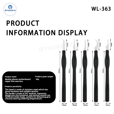 WYLIE WL-363 5-in-1 Pry Tool for Mobile Device Adhesive and Glue Removal photo-5