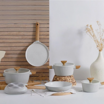 Customized Color Aluminum Nonstick Cookware Set photo-5