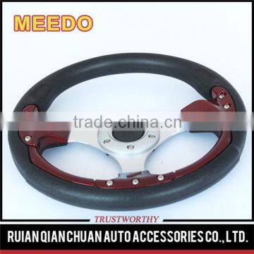 Fashion Style Universal Auto Accessories PU Red/Blue/Black 350mm/14inch OEM Modified F1 Racing Car Steering Wheels for ATV UTV photo-3