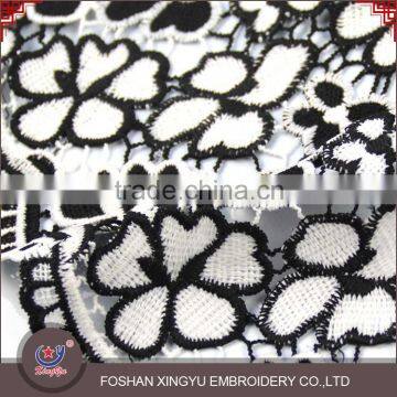 Wholesale Products China Black and White Flower Embroidered Accessories Water Soluble Lace Fabric photo-2