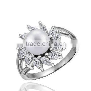 Latest Fancy Platinum Pearl Ring photo-5
