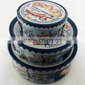 High quality round tin box set of 3 pcs