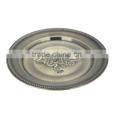 Vietnam Style Stainless Steel Serving Dish, Large Round Copper Serving Tray photo-3