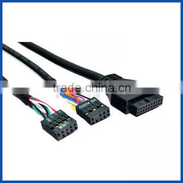 New 3.5" Floppy Bay Internal 9Pin to 2 Port USB 2.0 HUB and HD Audio 3.5-in PC Floppy Front Panel photo-2