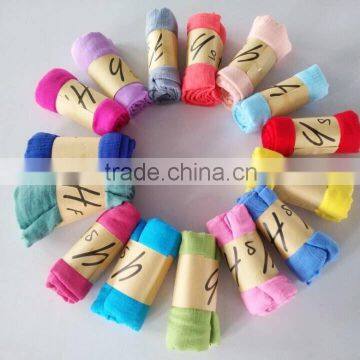 Wholesale Fall Winter Solid Color Cotton Viscose Fashion Ladies Plain Shawl Scarf